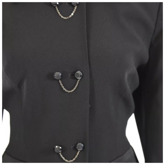 Simon Chang Satin Detail Black Jacket - Picture 4 of 6